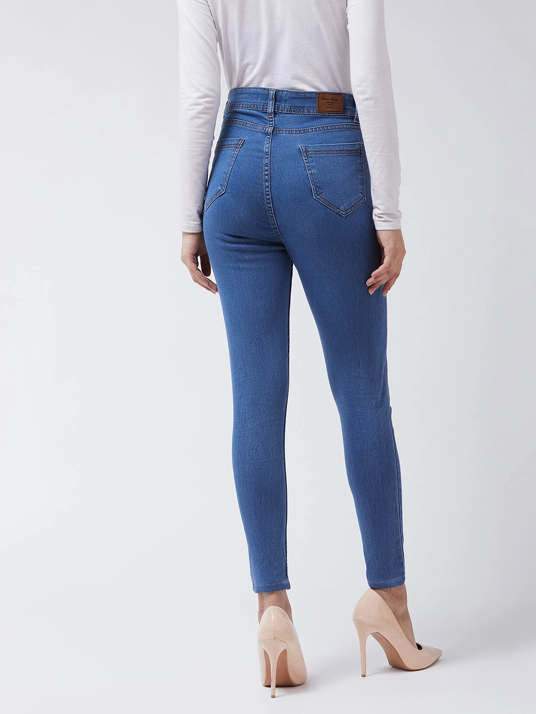 Natural Fit 24/7 Comfort Blue Skinny High-Rise Cropped Denim Jeans
