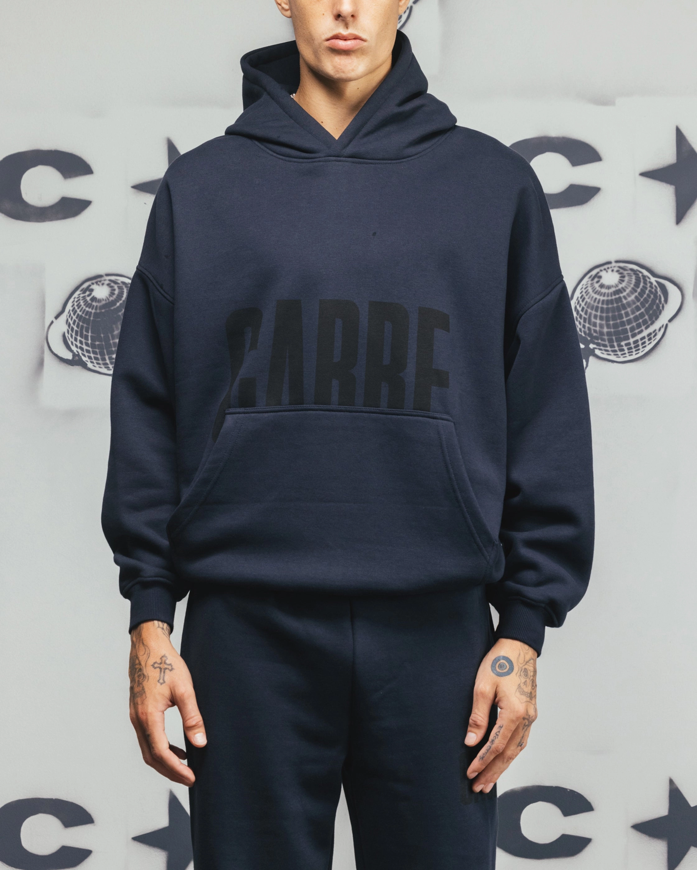 Carre Premium Essentials Hoodie Steel/Black HighNeckline