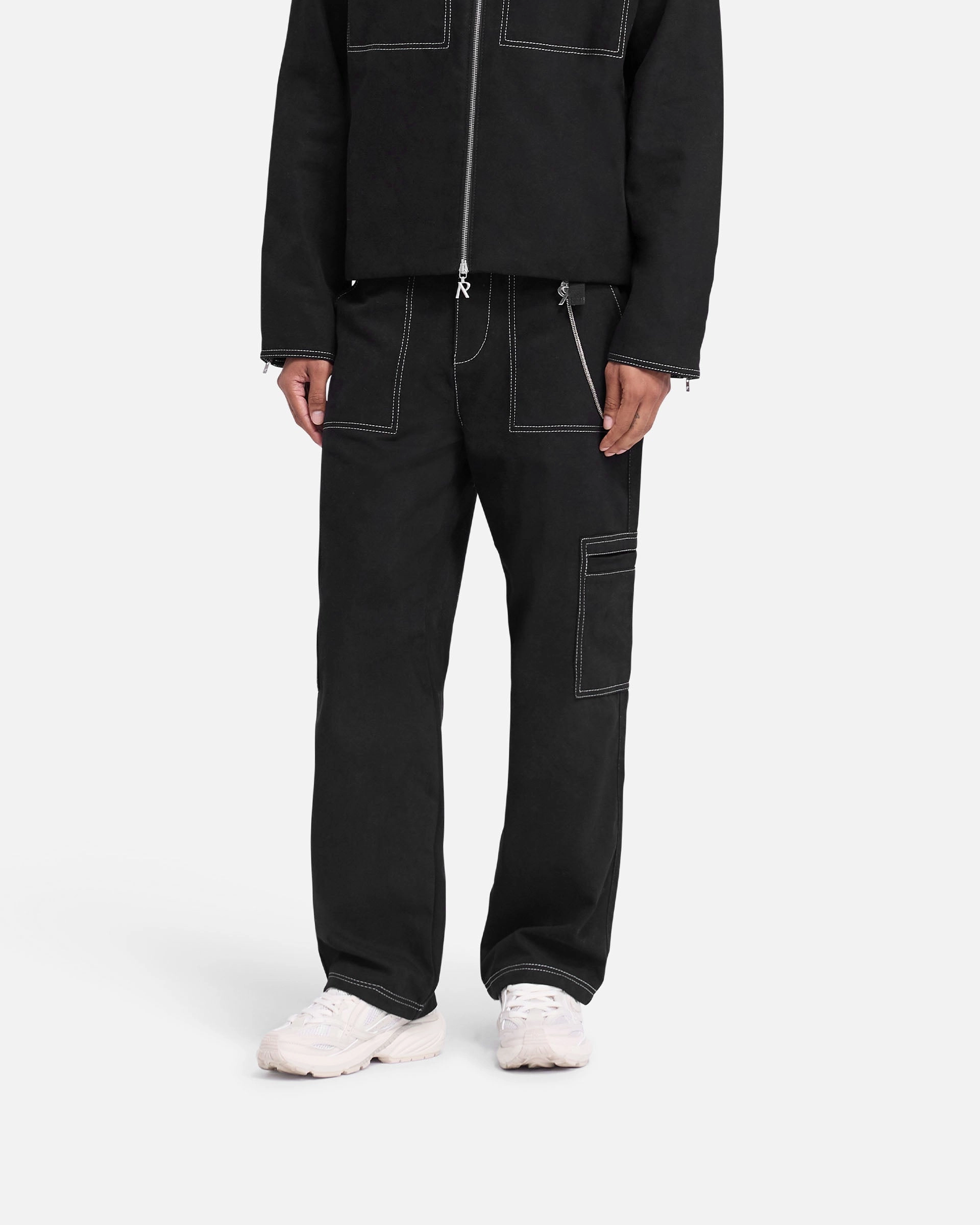 Contrast Stitch Pant - Jet Black Core Basic Crisp Design