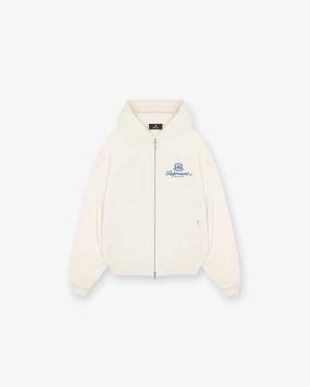 Permanent Vacation Zip Up Hoodie - Antique White Beaded embellishments