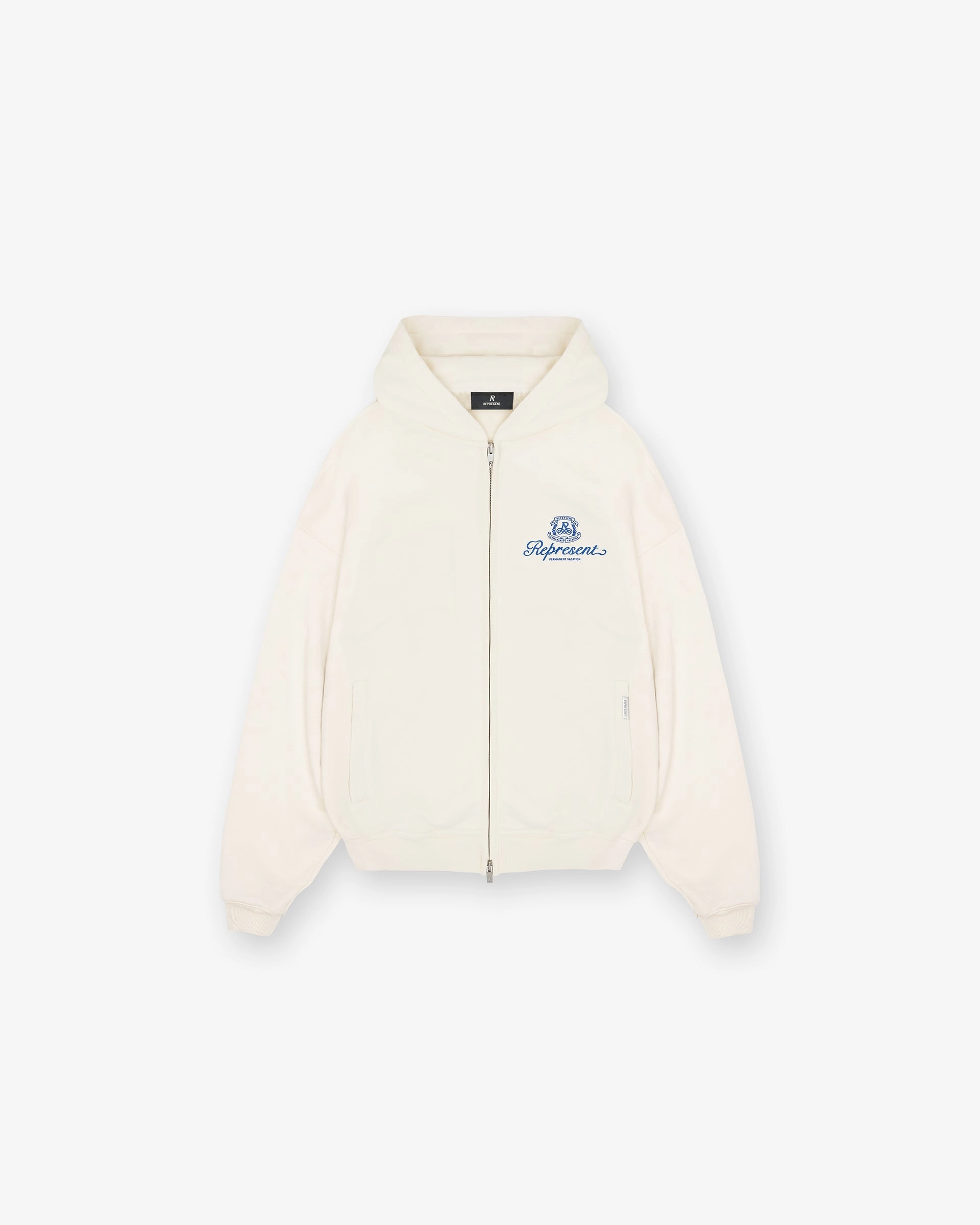 Permanent Vacation Zip Up Hoodie - Antique White Beaded embellishments