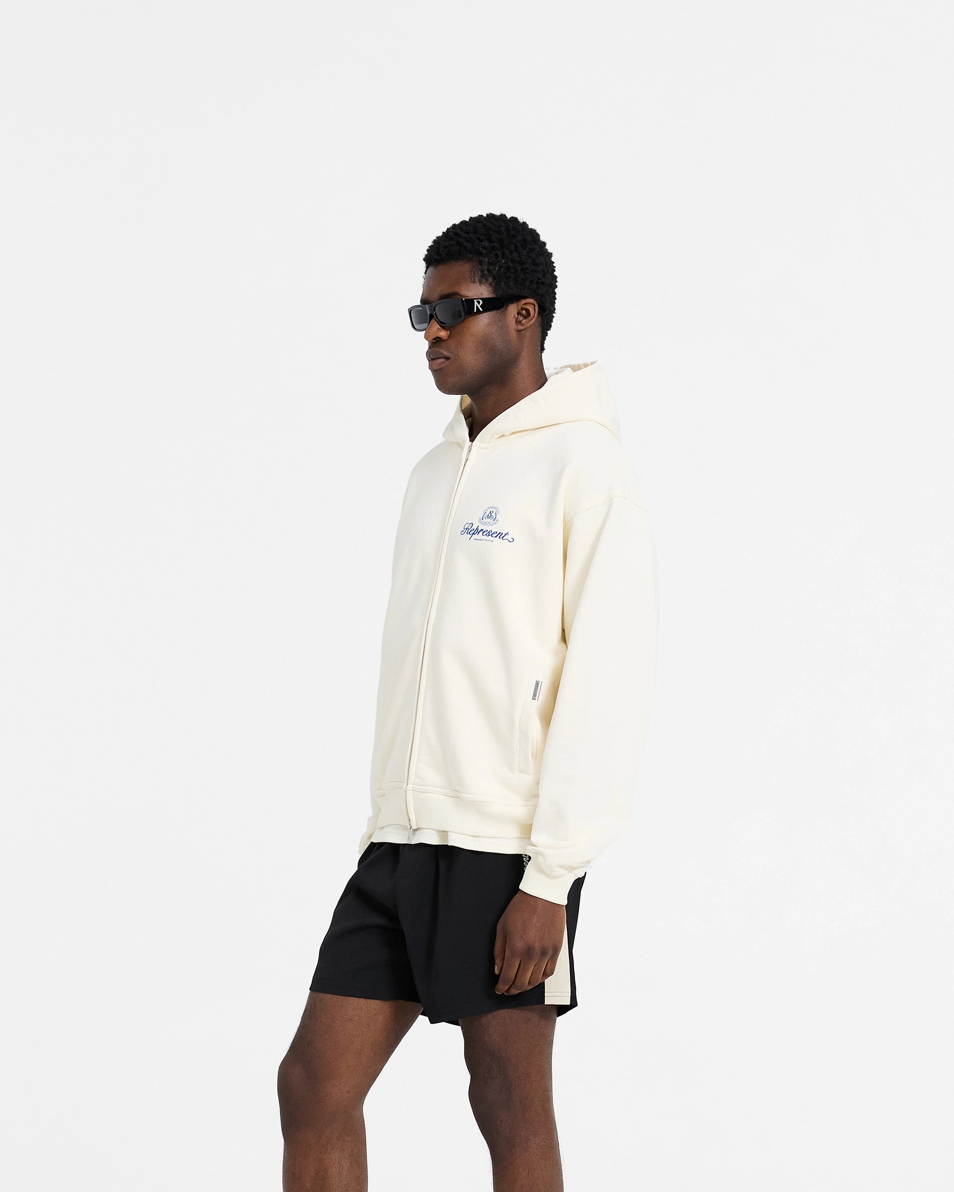 Permanent Vacation Zip Up Hoodie - Antique White Nursing wear