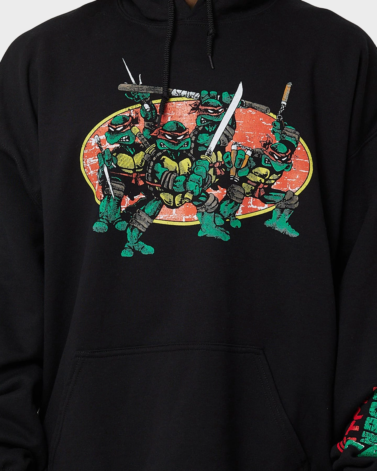 TaglessCollar Casual Fit American Thrift X Teenage Mutant Ninja Turtles OG Ninja Turtle Hoodie Black