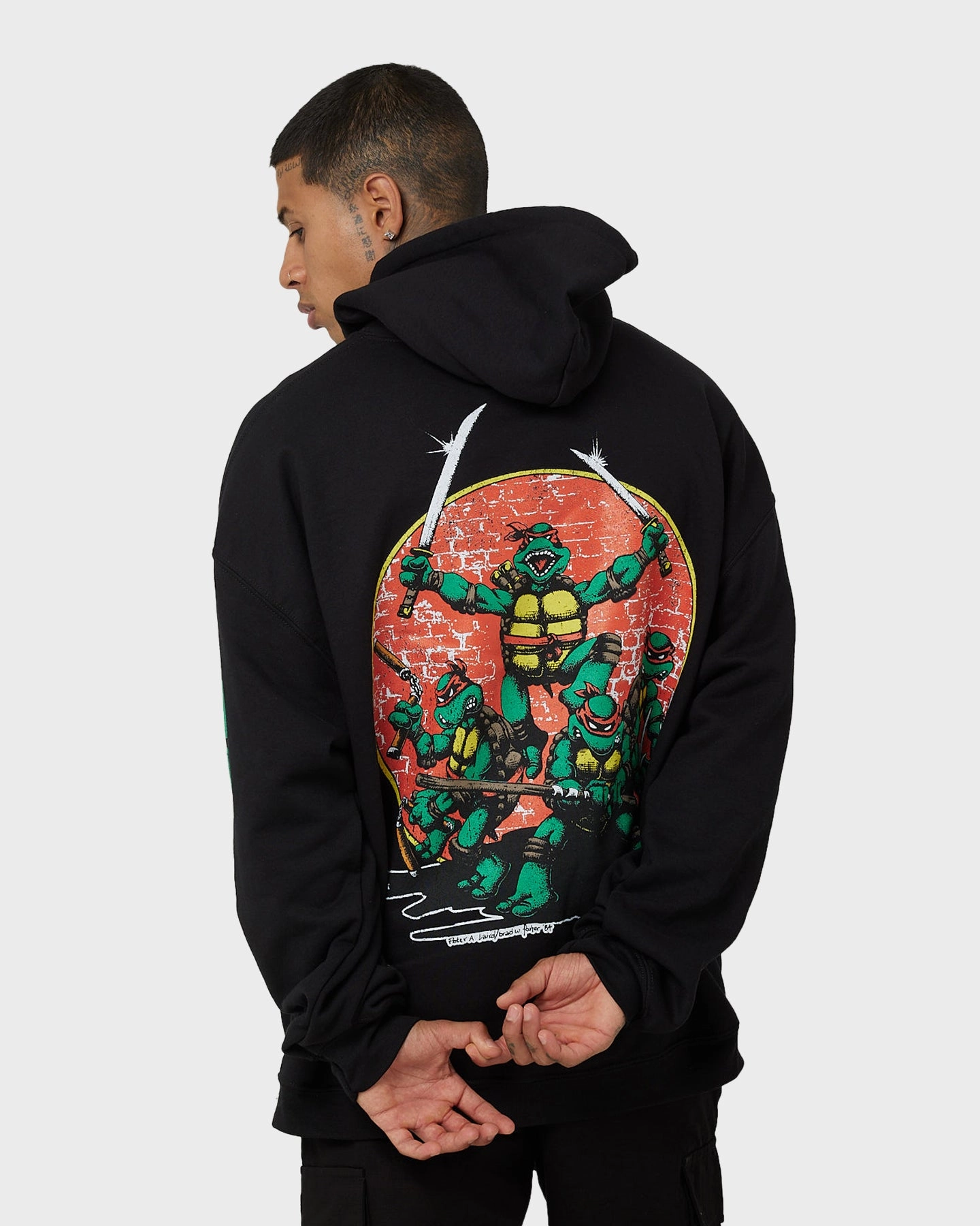 American Thrift X Teenage Mutant Ninja Turtles OG Ninja Turtle Hoodie Black DurableZipper