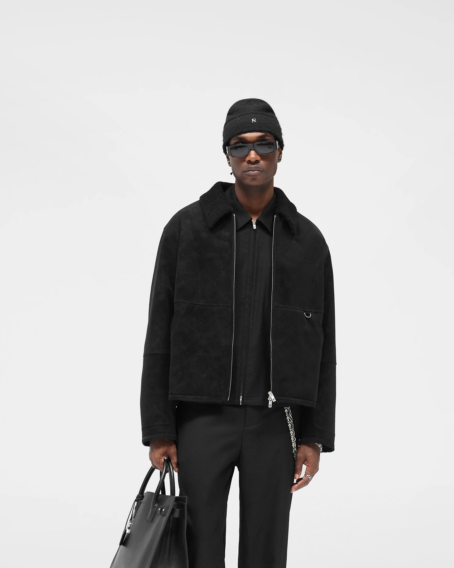 Bold Statement All Weather Adaptability Shearling Jacket - Jet Black