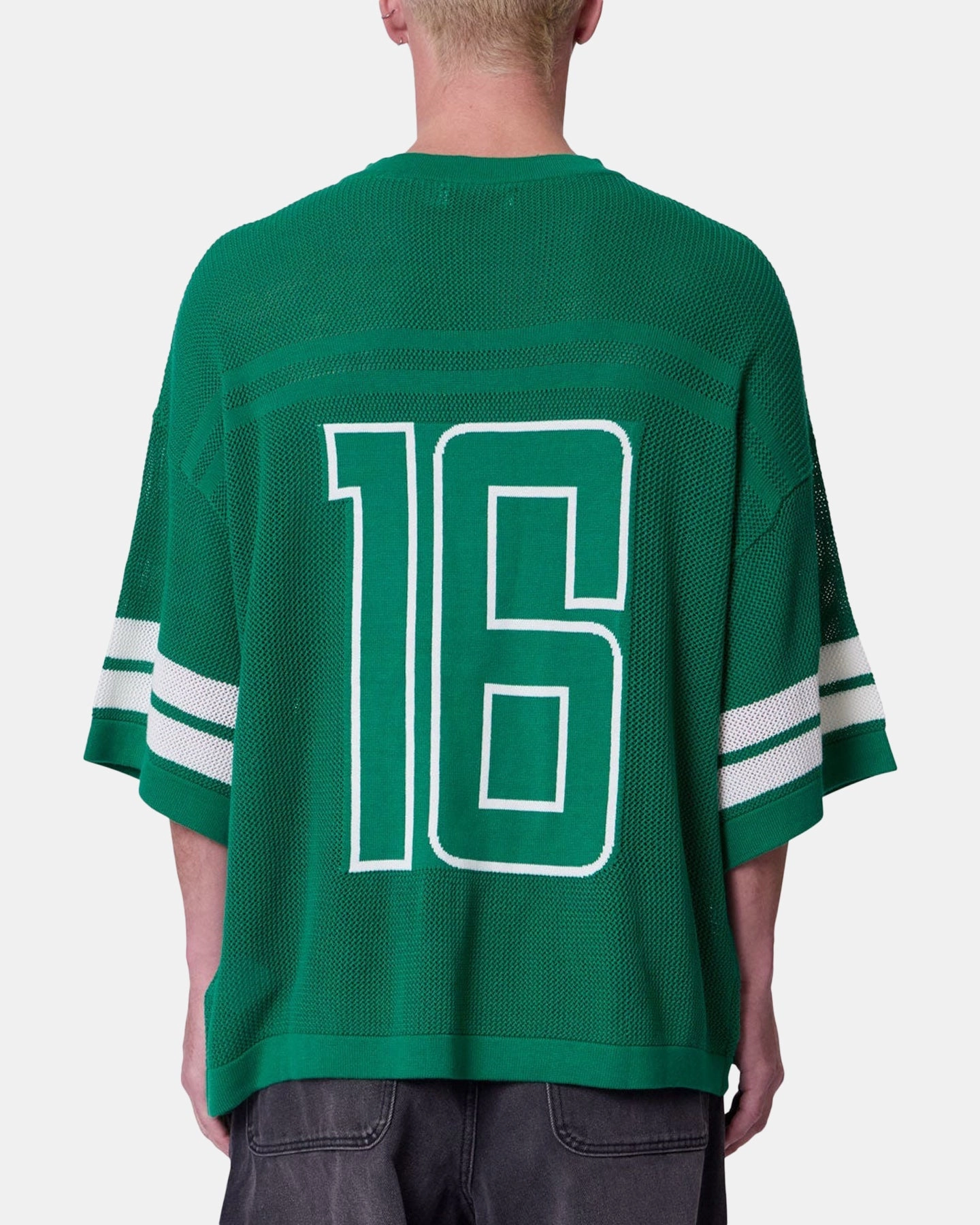FlexibleCollar AntiPill Surface MNML Open Knit Varsity Jersey Kelly Green