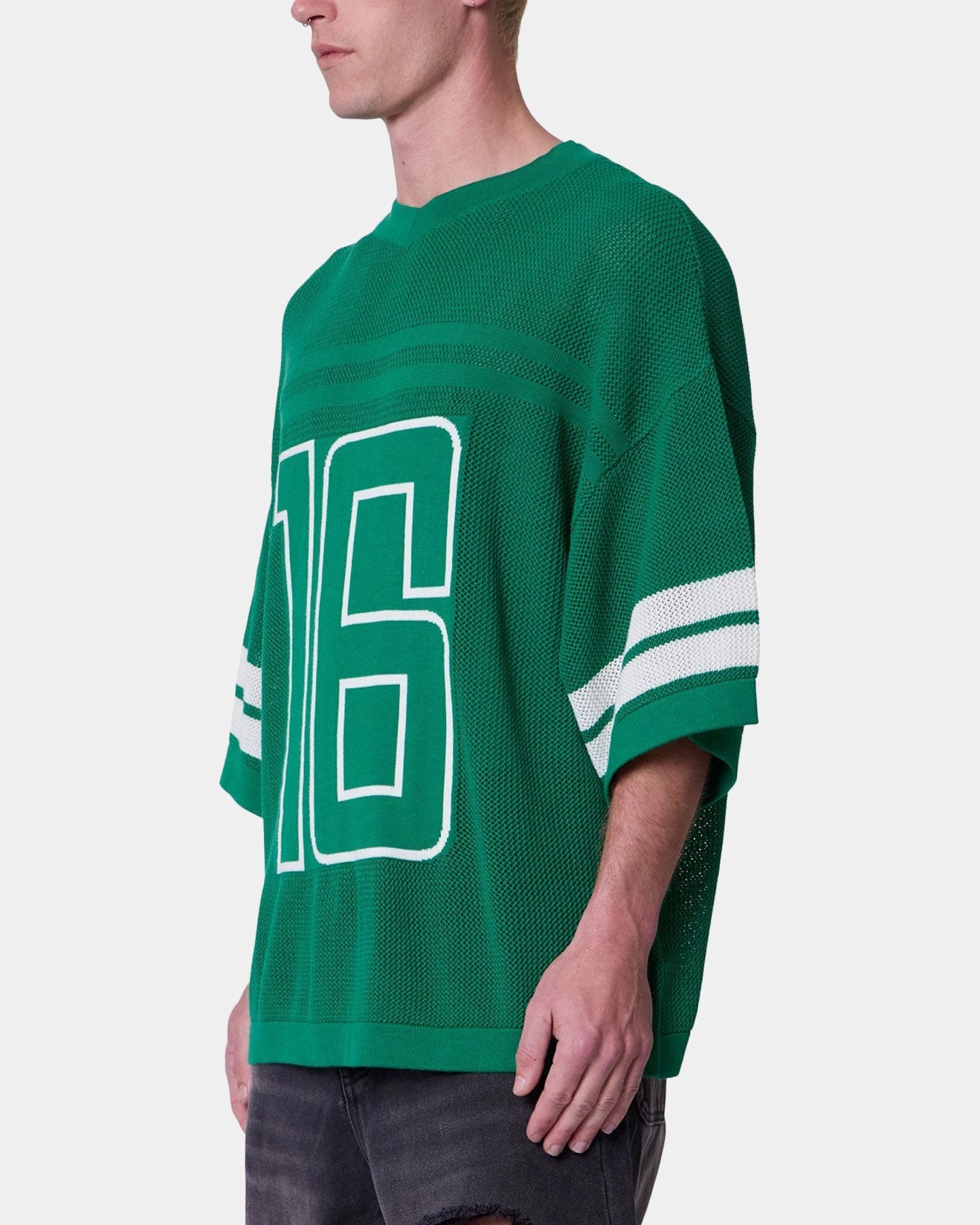MNML Open Knit Varsity Jersey Kelly Green Compression Fit Technology NonIrritatingSeams