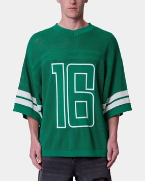 MNML Open Knit Varsity Jersey Kelly Green ErgonomicSleeves Hydrophobic Threadwork