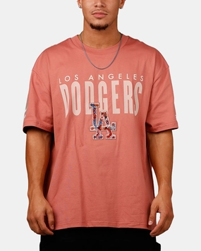 Pro Standard Los Angeles Dodgers 'Dodgers Tapestry' T-Shirt Rose Raw Edge Finish
