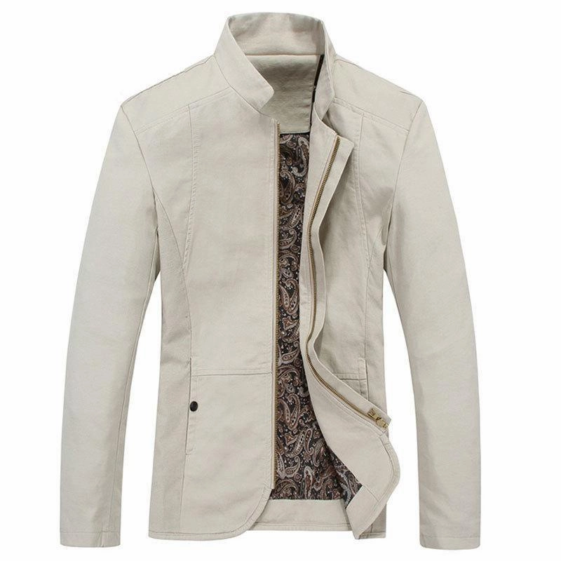 West Louis? Autumn Washed Windbreak Jacket Durable Stitching Flexible Fleece Lining