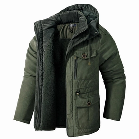 Functional Zip Detail Hiking Trail Outfit West Louis? Polar Winter Thicken Velvet Hooded Parka