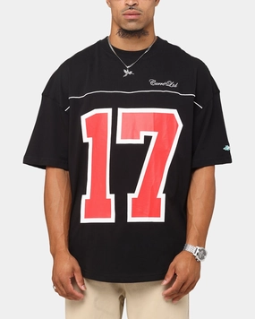 Carre Hitta Grid Iron T-Shirt Black/Red BondedHemline Snag Free Fabric