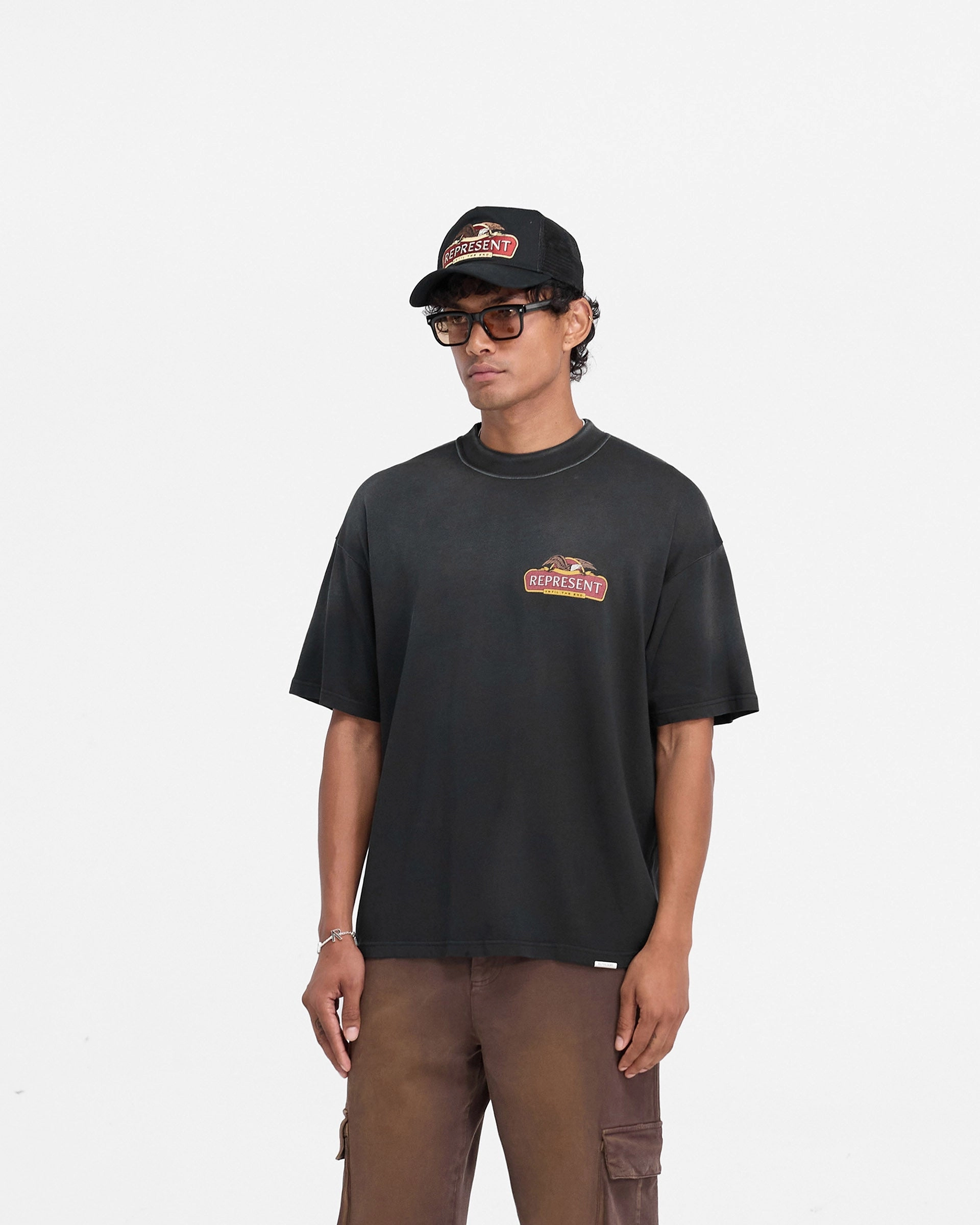 Represent X End Eagles T-Shirt - Stained Black Light Breeze