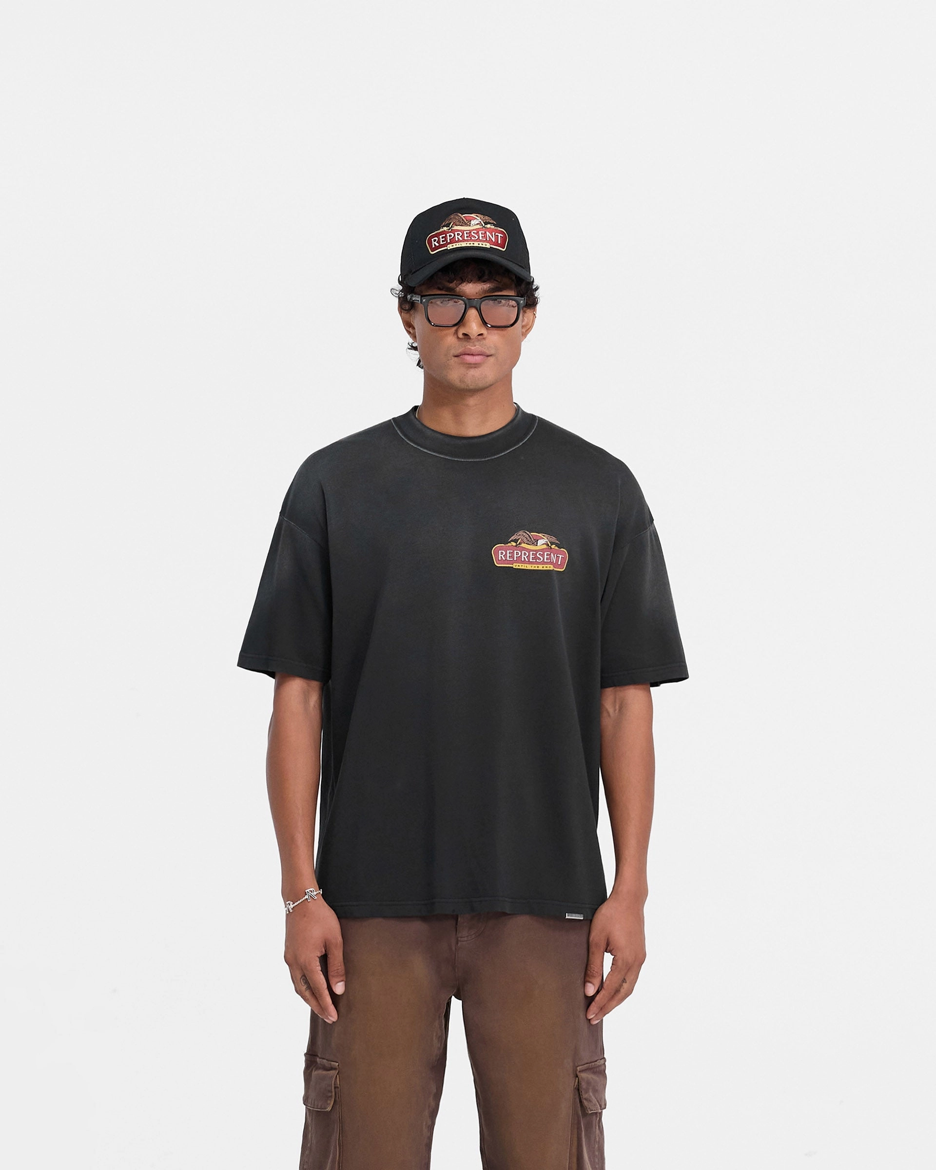 Represent X End Eagles T-Shirt - Stained Black Soft And Comfortable Airflow Mesh Panels