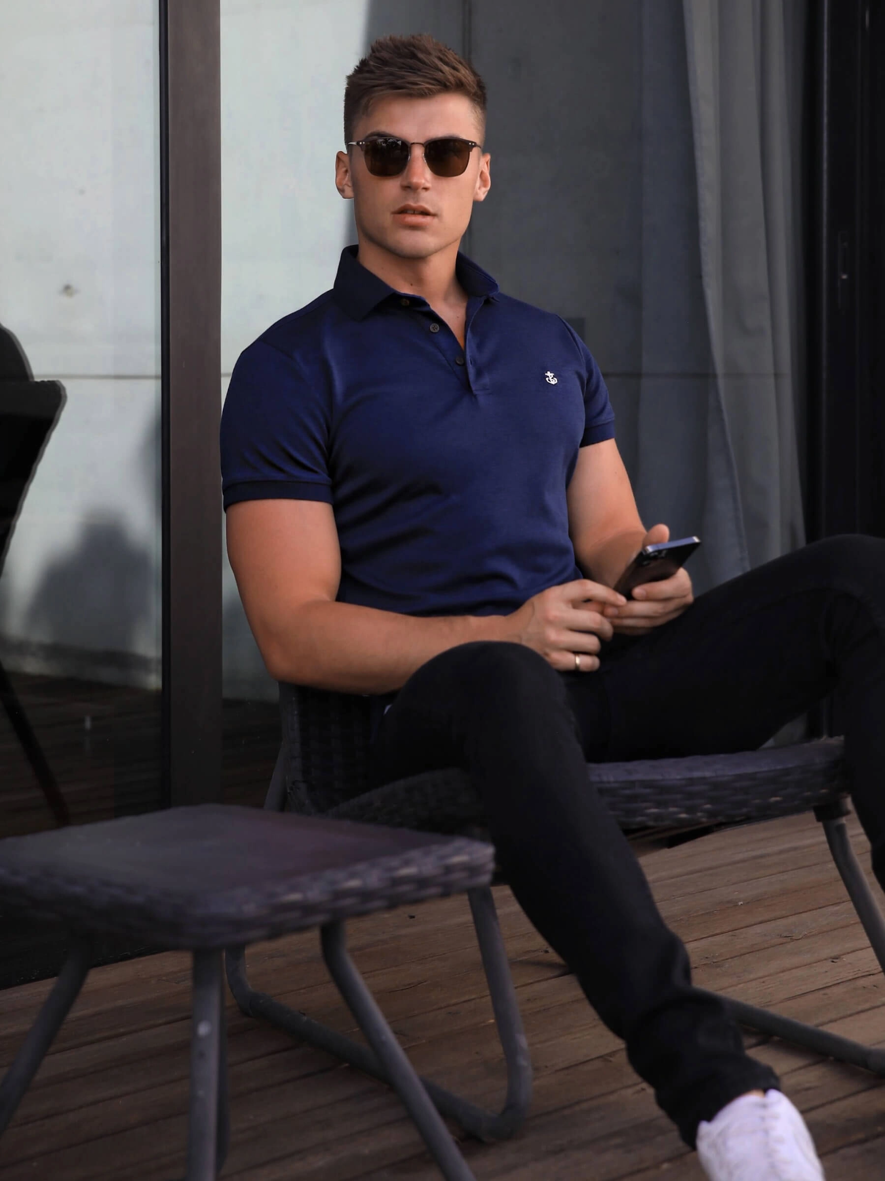 Sorrento Polo Shirt - Navy Weekend Casual
