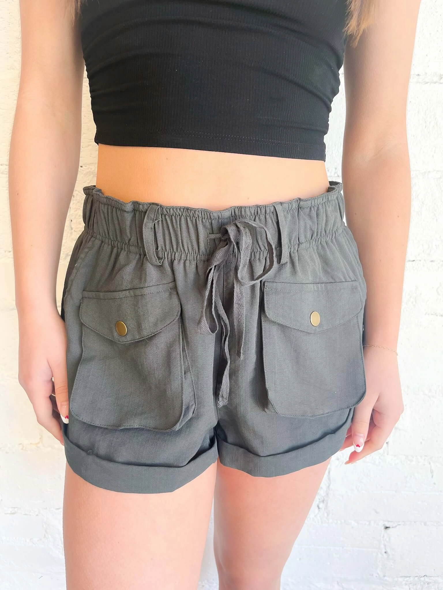 Style Choice Ergonomic Curved Seams Out About Town Drawstring Shorts