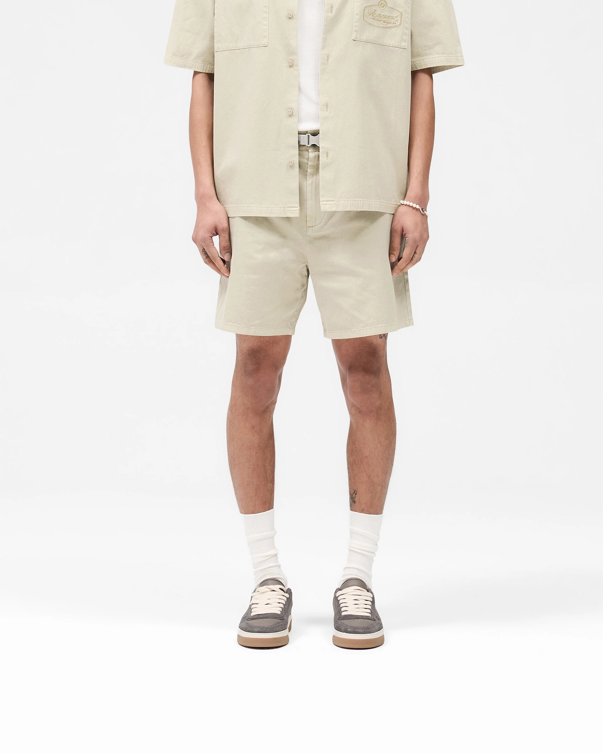 Cotton Tailored Short - Beige snowboarding apparel Performance Stretch