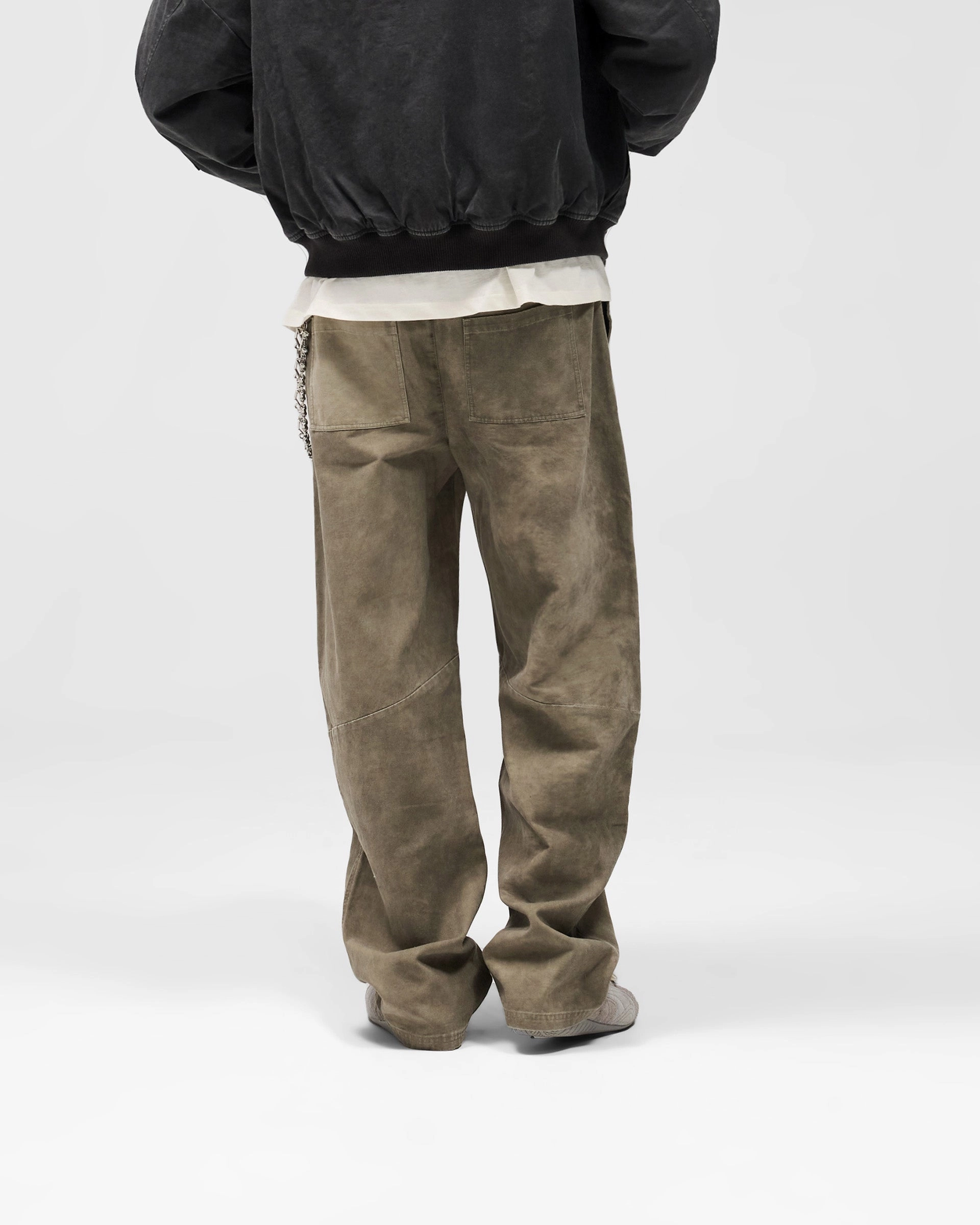 Cotton Workwear Pant - Dark Olive Adjustable Belt Loops