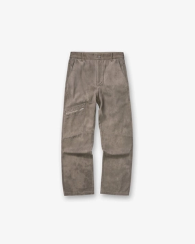 High Waist Stretch Cotton Workwear Pant - Dark Olive