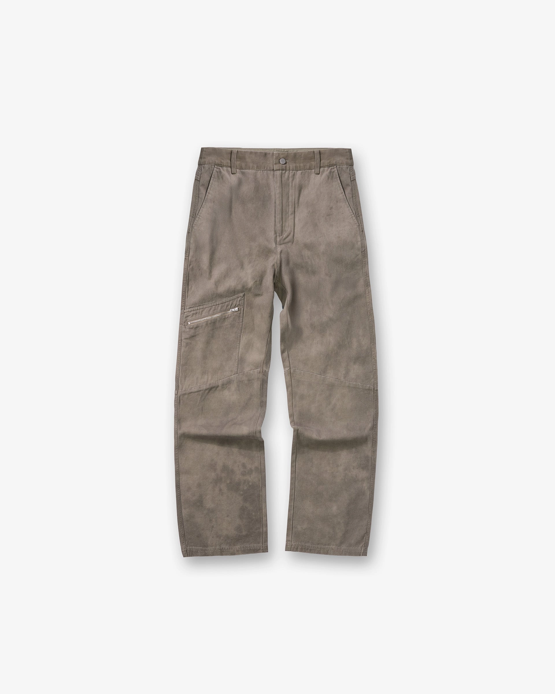 High Waist Stretch Cotton Workwear Pant - Dark Olive