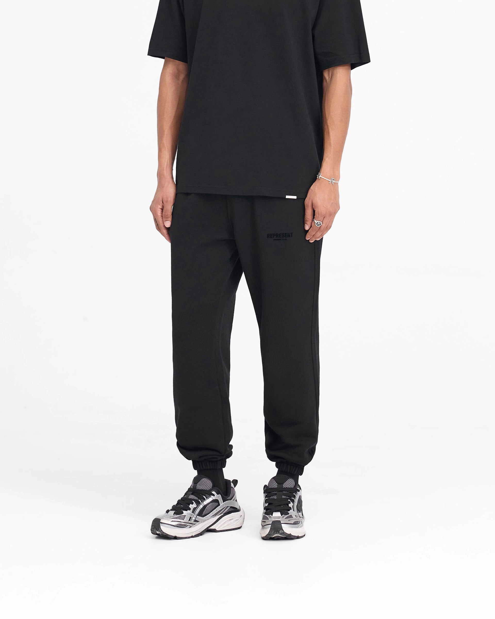 Lightweight Feel Represent Owners Club Flocked Sweatpant - Black