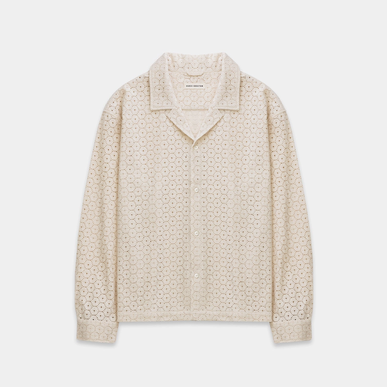 Effortless Wear Classic Vibes Duke Plus Antique White Crochet Shirt