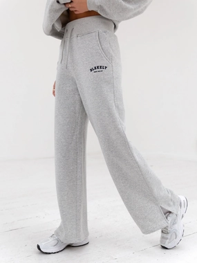 Modular Pocket System SeamlessConstruction Varsity Wide Leg Sweatpants - Marl Grey