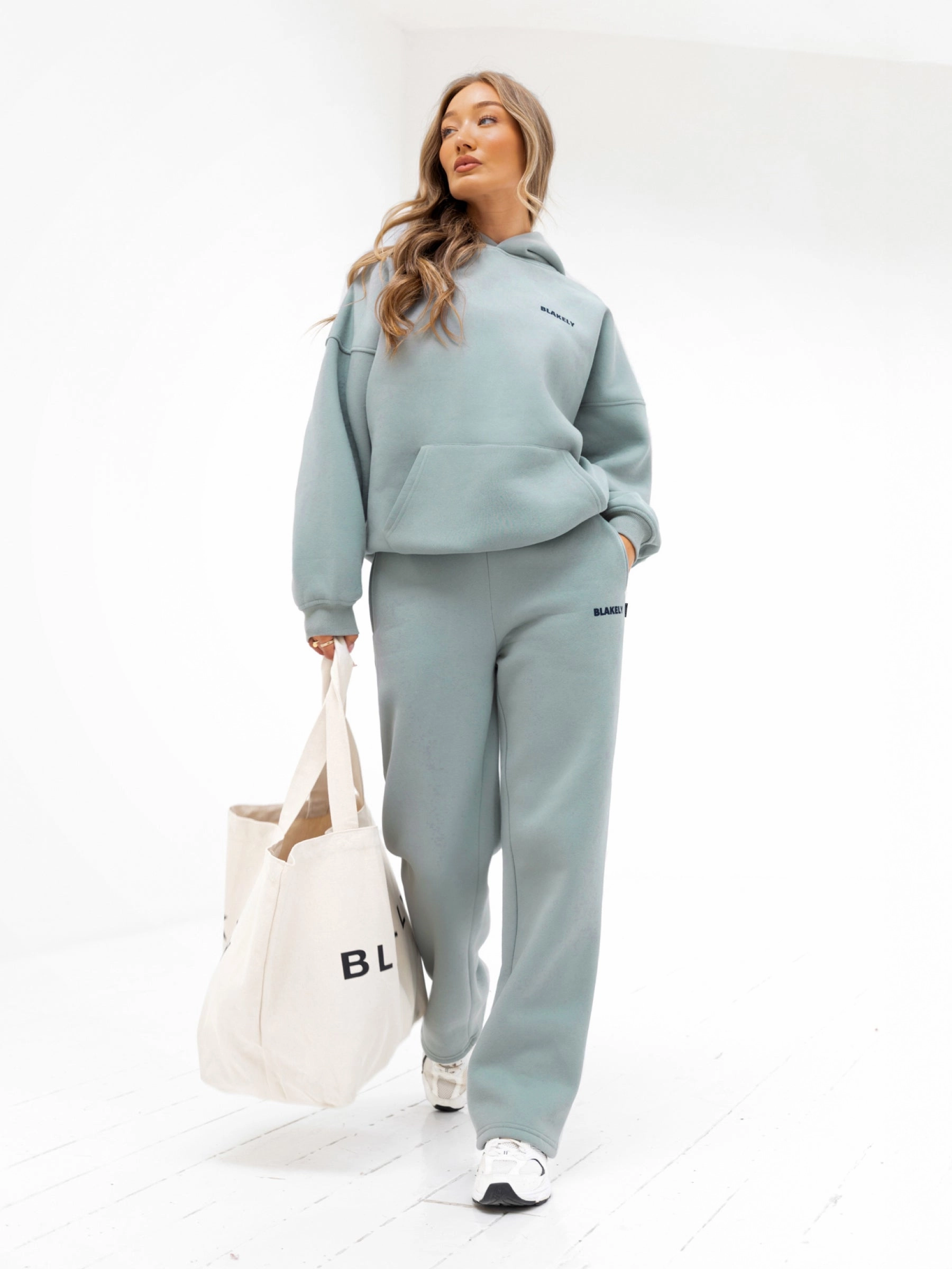 Cozy Touch Amelie Wide Leg Sweatpants - Mineral Blue