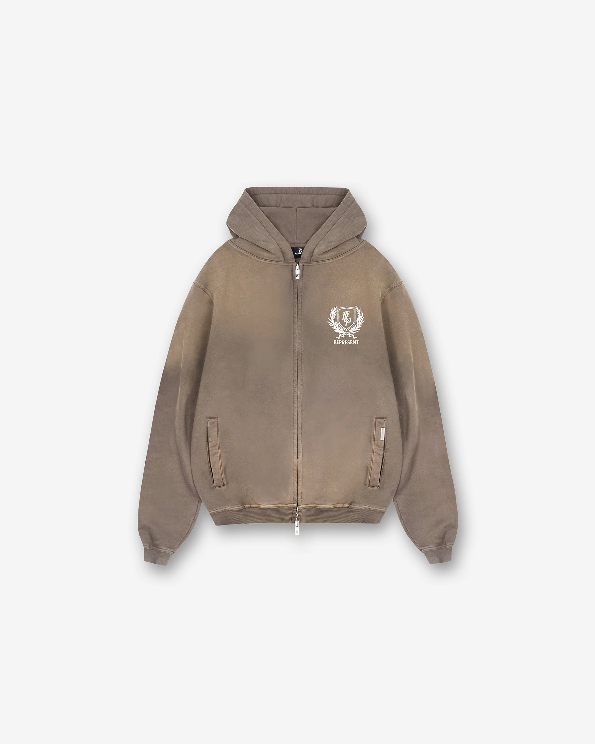 Crest Zip Up Hoodie - Dark Taupe Limited Release Opossum like