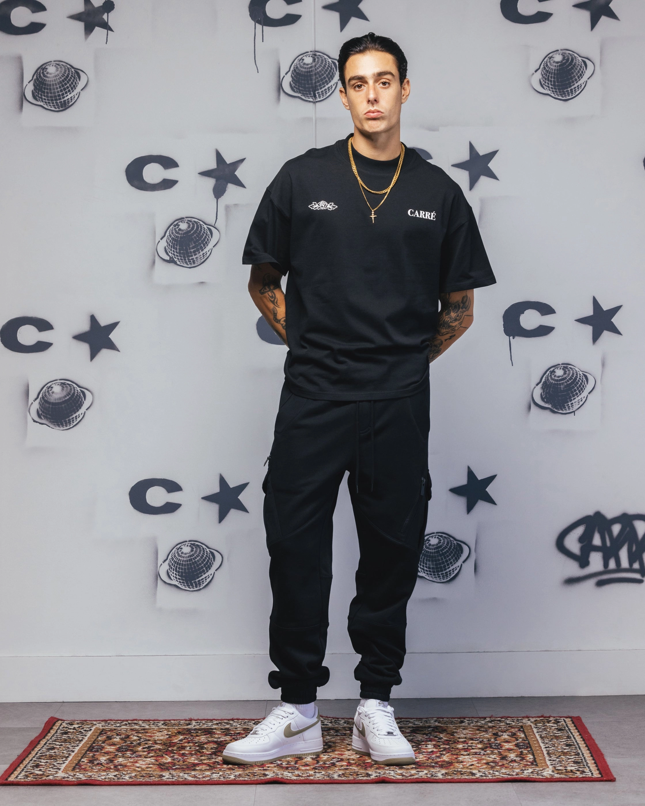 Carre Bloom T-Shirt Black NoTagLabel Sport Hoodie