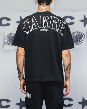 Tagless Labeling Carre Bloom T-Shirt Black