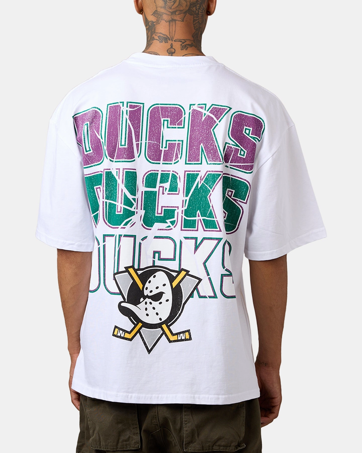 Culture Kings Anaheim Ducks Smash T-Shirt White WrinkleResistantFinish