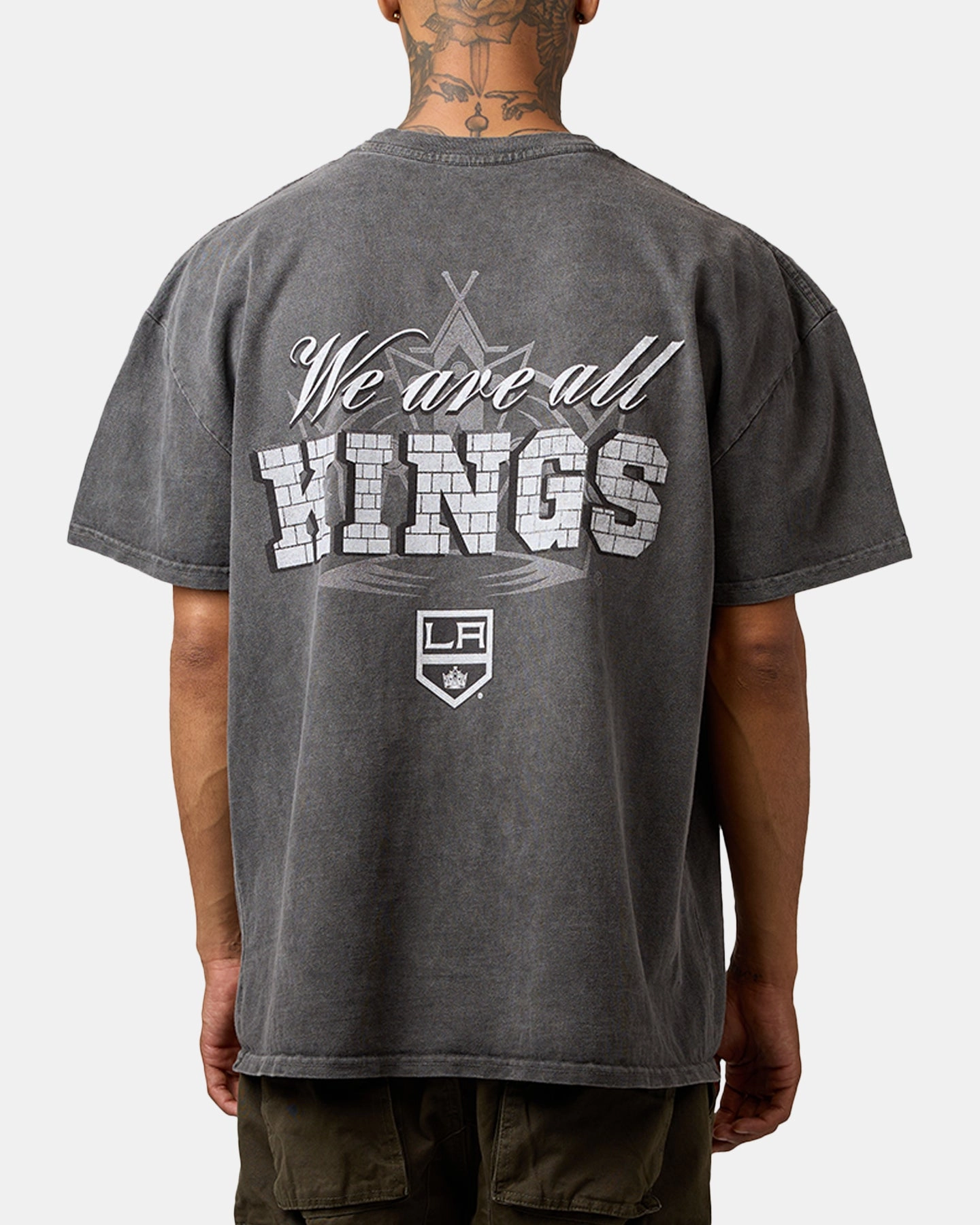 Culture Kings Los Angeles Kings Heavyweight T-Shirt Black Black Wash WrinkleResistantTextile HighStretch