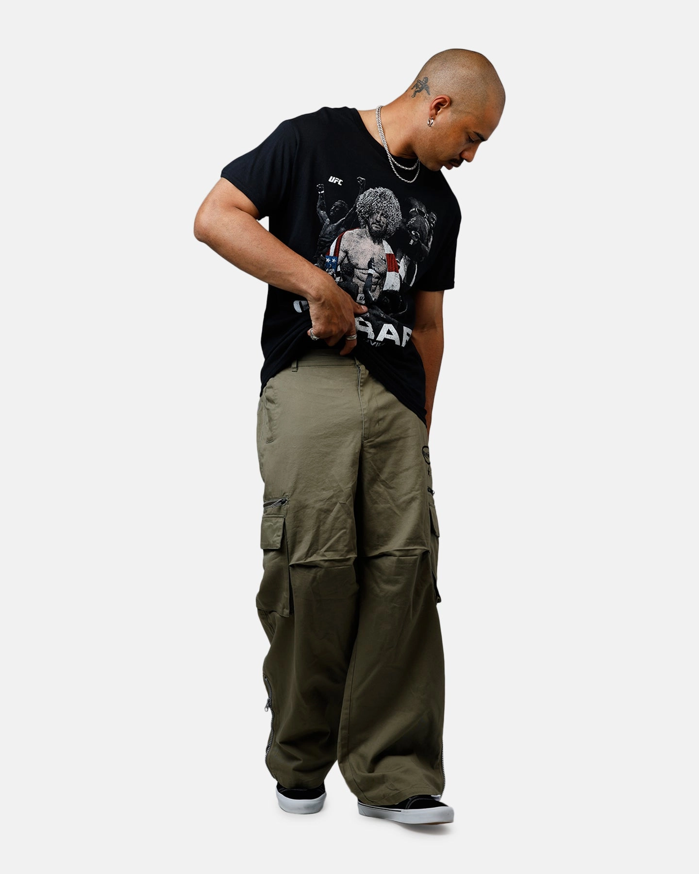 Culture Kings Merab Dvalishvili 313 T-Shirt Black Weighted Hem Trim QuickDry Performance