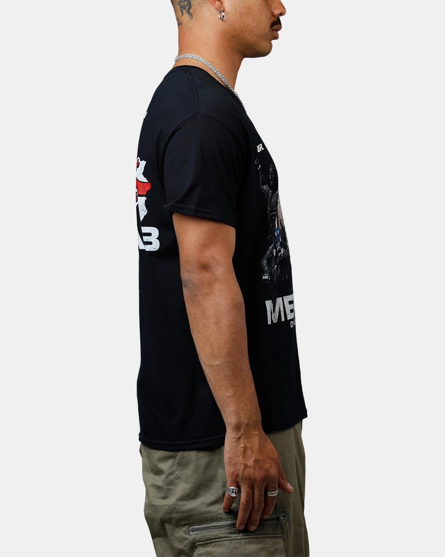 Culture Kings Merab Dvalishvili 313 T-Shirt Black Ribbed Hemline Hidden Zipper Closure