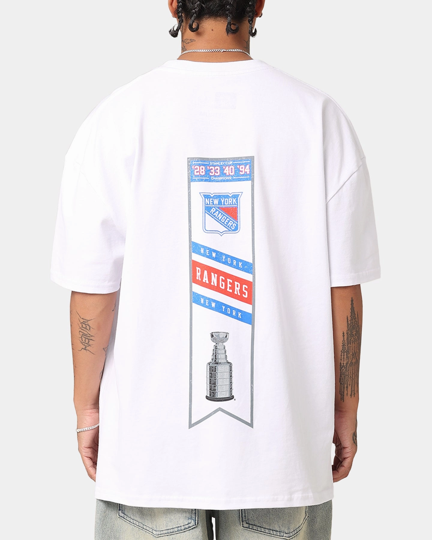 Layered Ventilation Zones Culture Kings New York Rangers 1994 Cup Heavyweight T-Shirt White