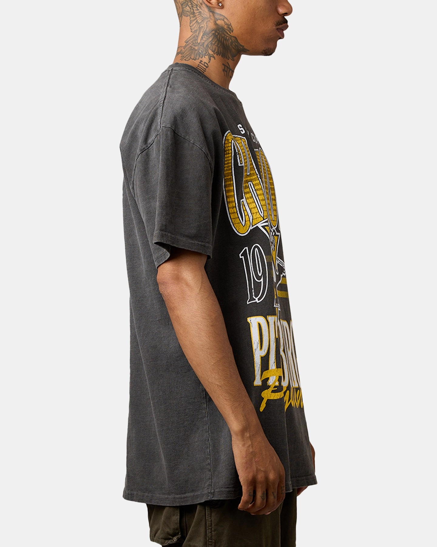 Classic Crew Neck Culture Kings Pittsburgh Penguins 1991 Champ Heavyweight T-Shirt Black Wash