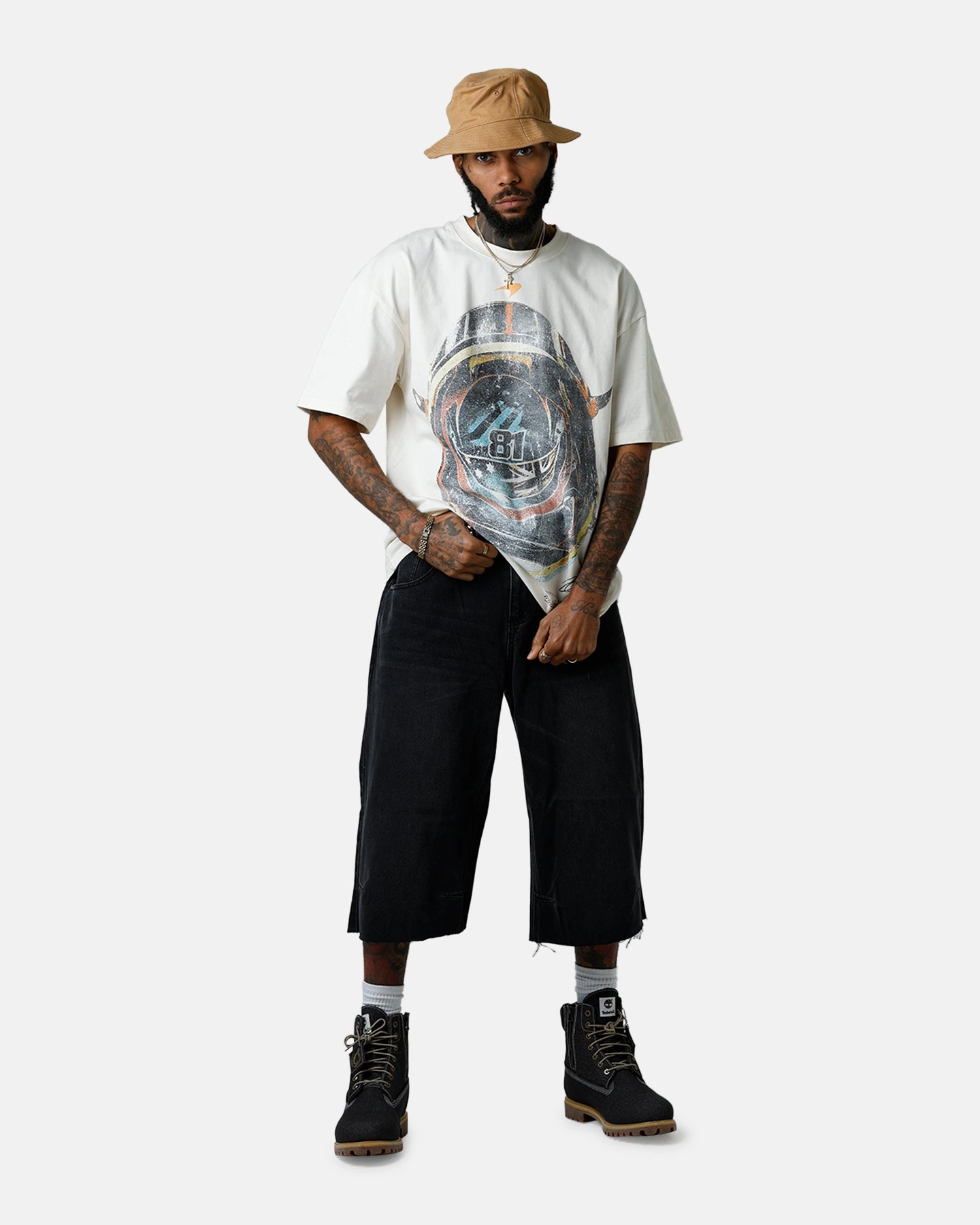 Culture Kings X Mclaren Oscar Piastri 'Vegas Grand Prix 2024' Helmet T-Shirt Off White Raglan Sleeve