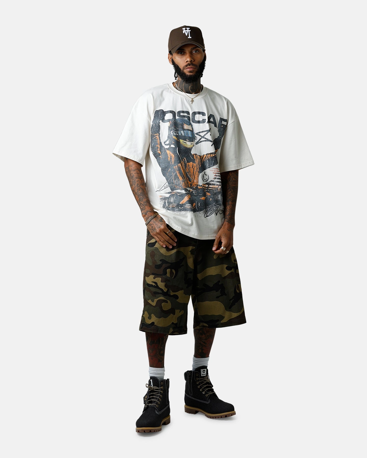 Adjustable Fit System CompactSize Culture Kings X Mclaren Oscar Piastri 'Vegas Grand Prix 2024' Signature T-Shirt Off White