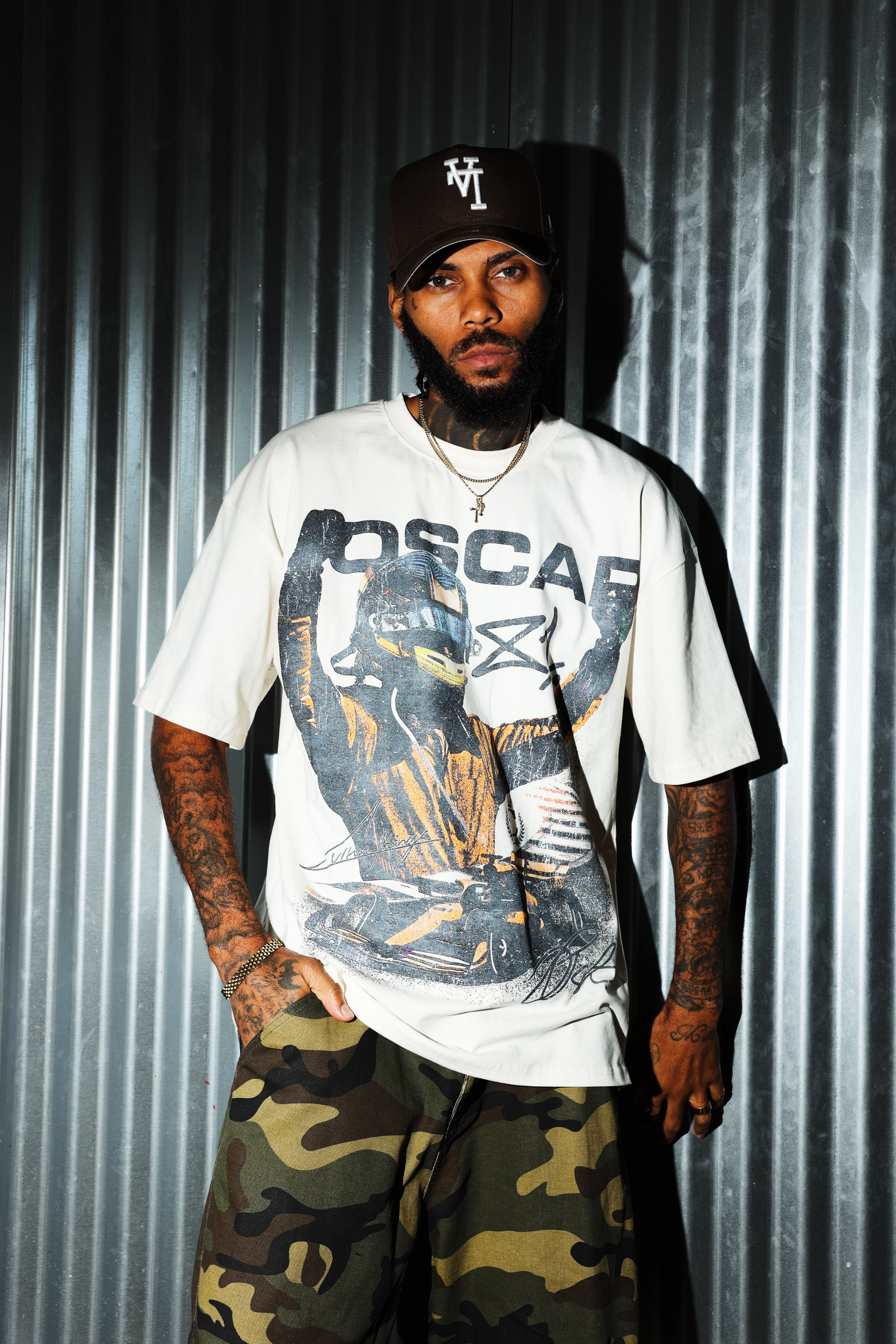 Culture Kings X Mclaren Oscar Piastri 'Vegas Grand Prix 2024' Signature T-Shirt Off White DurableCollarStays