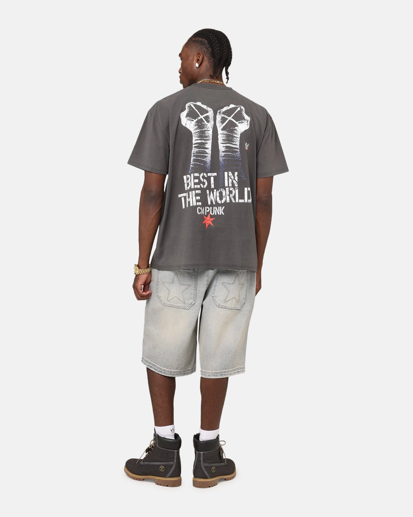 Culture Kings X WWE CM Punk Heavyweight T-Shirt Black Wash UltraLightweight Everyday Comfort Fit