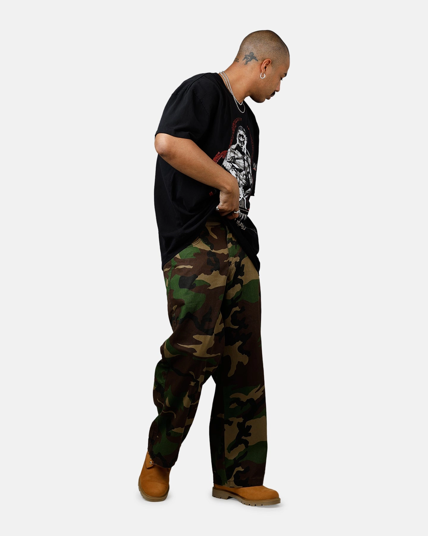 Yarn Dyed Stripes Culture Kings X WWE Dave Bautista Ruthless Aggression Vintage T-Shirt Black