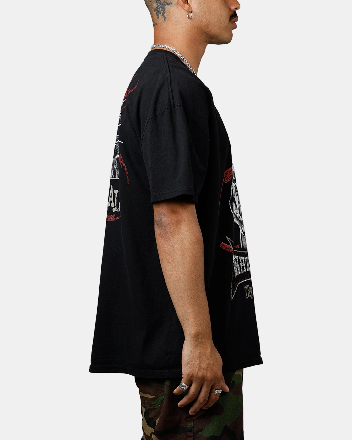 NonIrritating Stitching Metallic Fiber Blend Culture Kings X WWE Dave Bautista Ruthless Aggression Vintage T-Shirt Black