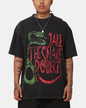 EasyClean SeamFreeShoulder Culture Kings X WWE Jake "The Snake" Roberts Vintage T-Shirt Black Acidwash