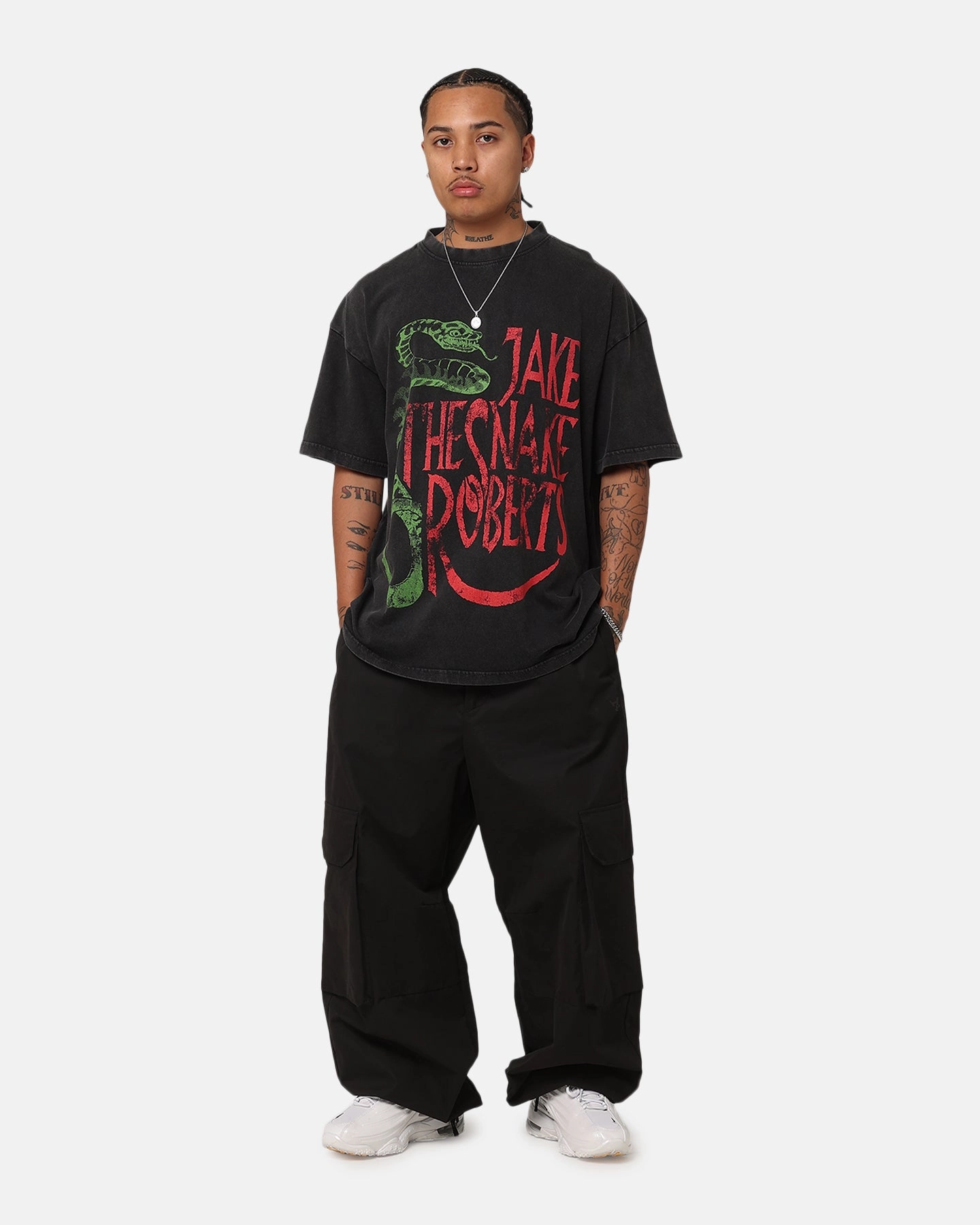 Culture Kings X WWE Jake "The Snake" Roberts Vintage T-Shirt Black Acidwash AllDay Comfort