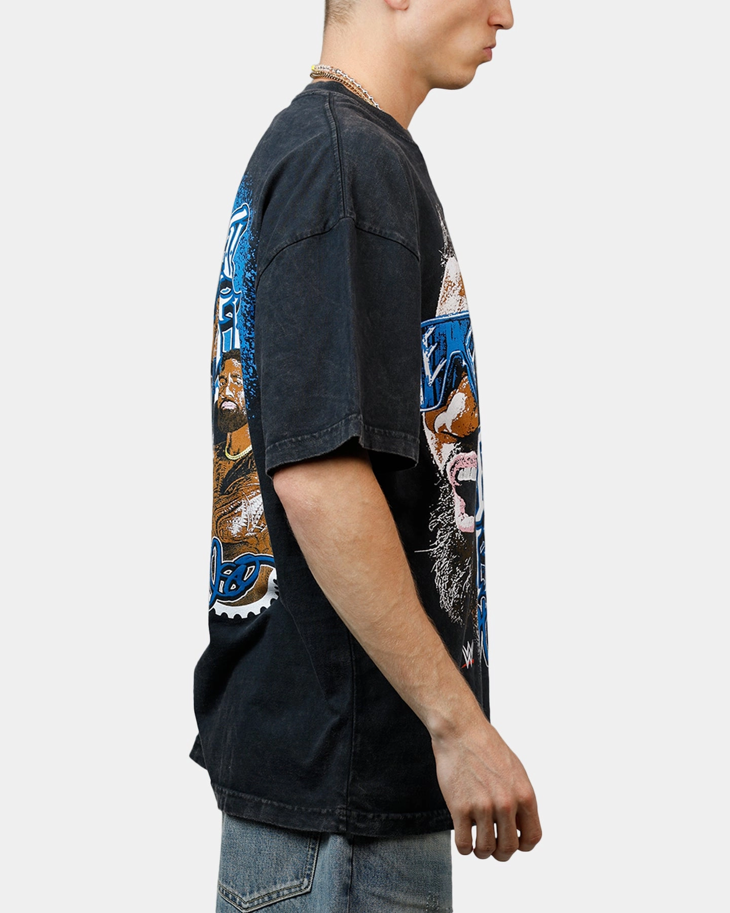 Culture Kings X WWE Jey Uso Wrestlemania XLI Vintage T-Shirt Black Acidwash TactileWeave