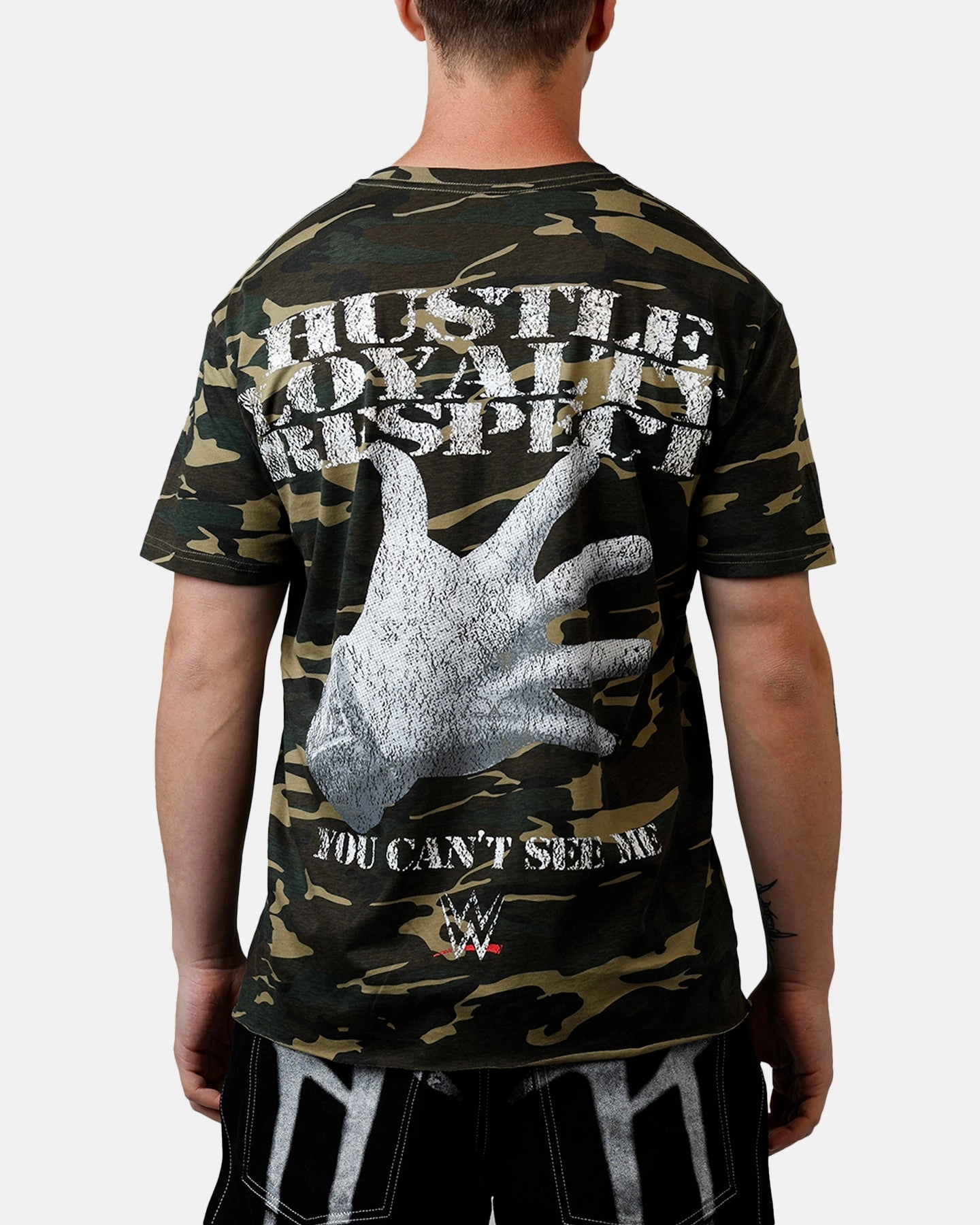 FlexibleLayeredConstruction Culture Kings X WWE John Cena Ruthless Aggression Vintage T-Shirt Woodland Camo