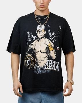 FrayResistant Fabric Culture Kings X WWE John Cena Wrestlemania XLI Vintage T-Shirt Black Acidwash