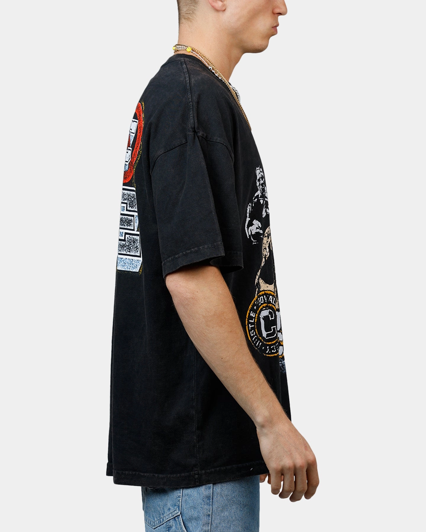 Culture Kings X WWE John Cena Wrestlemania XLI Vintage T-Shirt Black Acidwash Lightweight Material Microfiber Technology