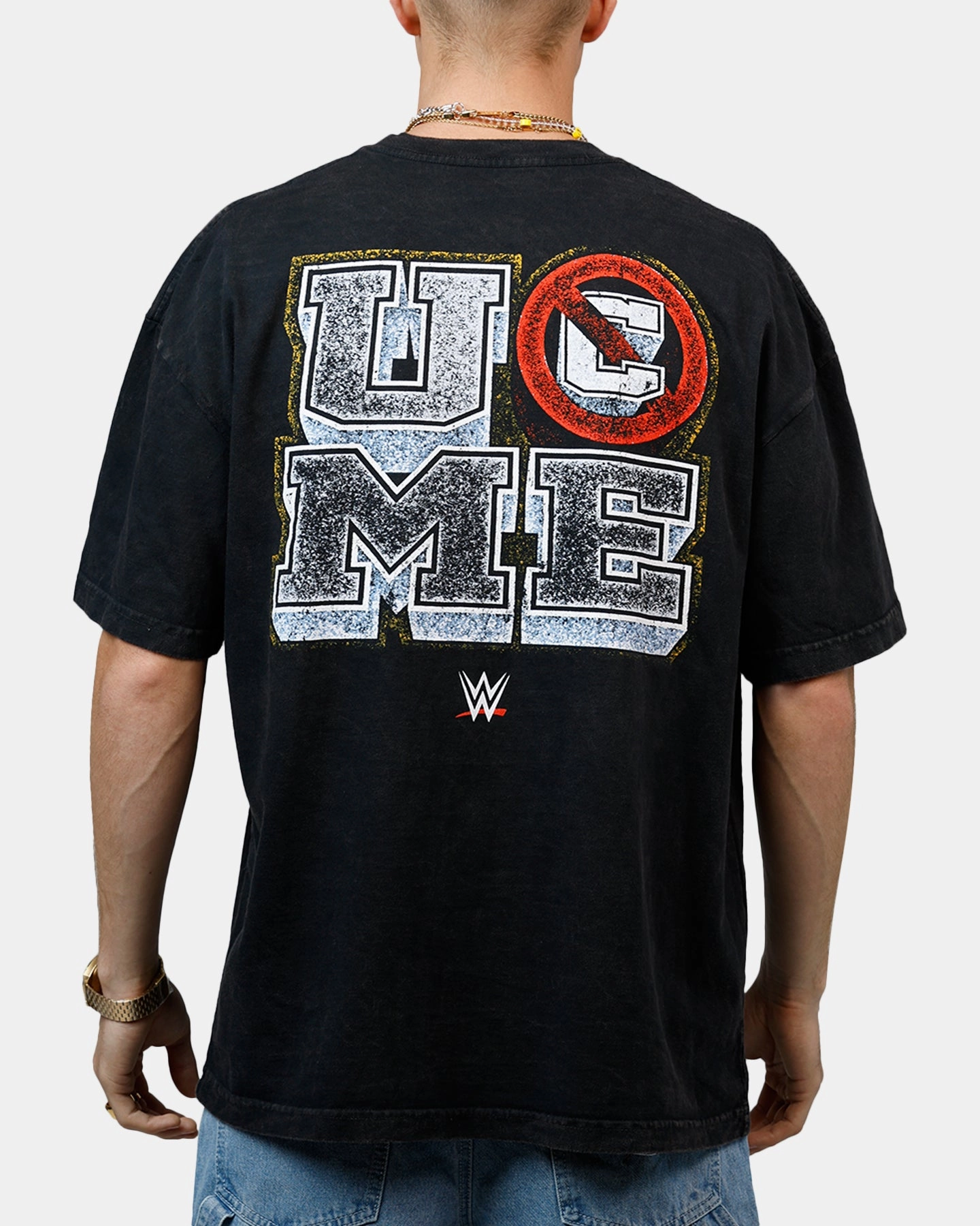 Versatile Shirt UV Protective Coating Culture Kings X WWE John Cena Wrestlemania XLI Vintage T-Shirt Black Acidwash